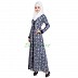 Front open Abaya- Navy Blue printed Front open Abaya- Navy Blue printed